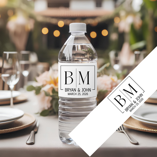 Personalized Wedding Water Bottle Labels