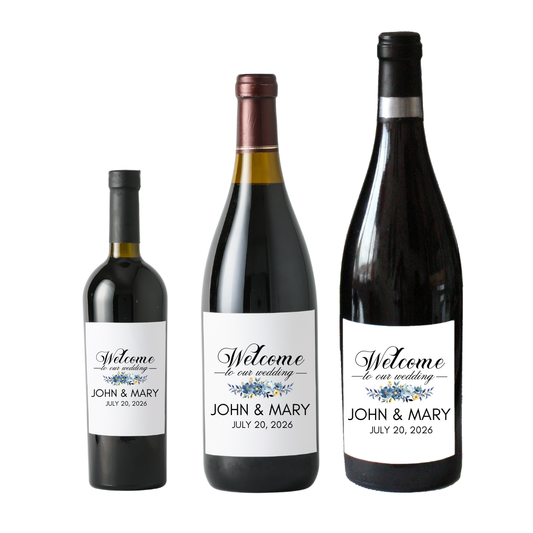 Personalized Wedding Wine Bottle Labels